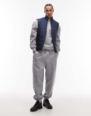 Asos Design Peakmax™ Quilted Vest In Blue