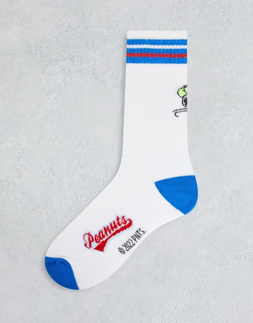ASOS DESIGN – Peanuts – Baseball-Sportsocken in Weiß