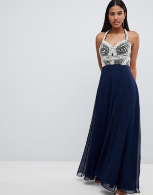 embellished top maxi dress