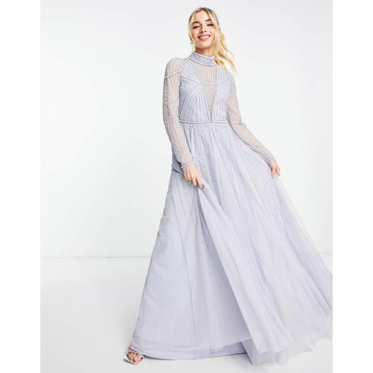 Asos design maxi dress in tulle 2025 with embellished bodice