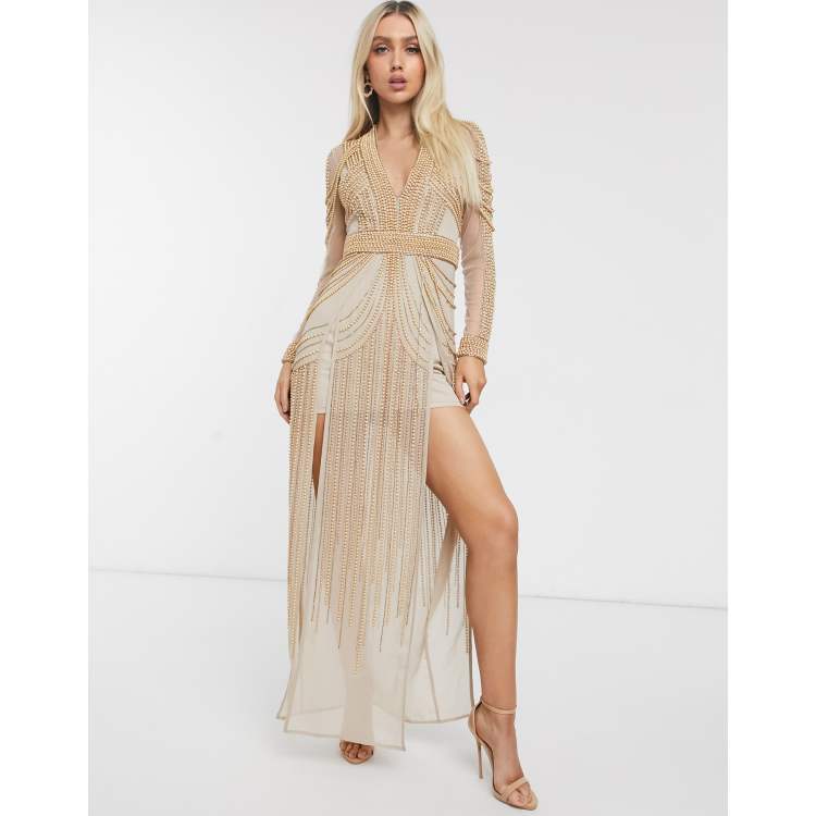 パーティードレス Pearl Embellished Shift Dress Alexandra Pearl Embellished Maxi Dress