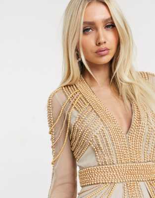 asos pearl embellished dress