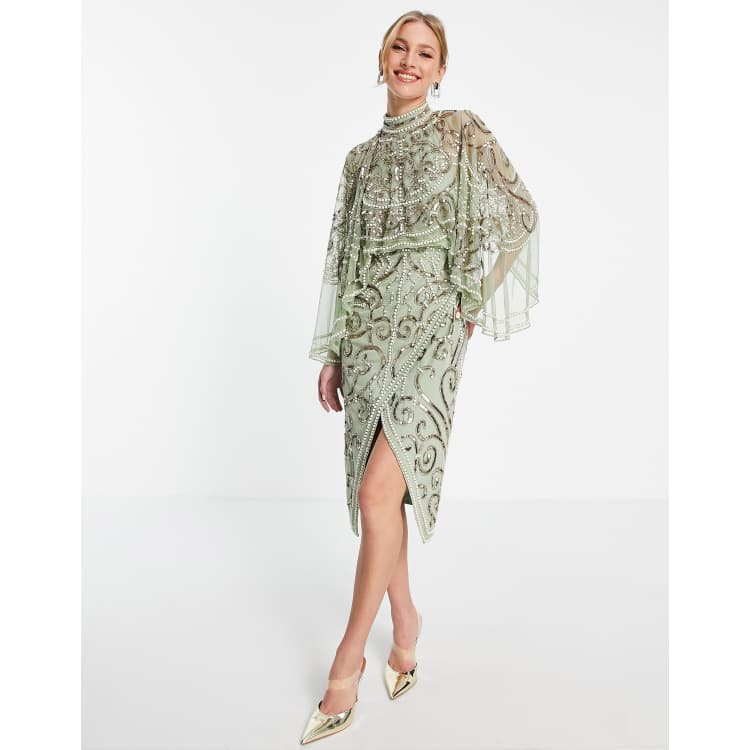 ASOS DESIGN Pearl embellished midi dress | ASOS
