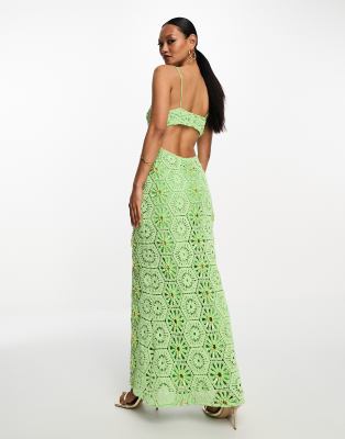 Lime green hotsell crochet dress