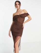 ASOS Design Cami Ruched Velvet Midi Dress