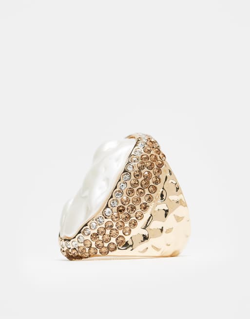 ASOS DESIGN pearl statement ring