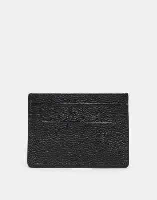 ASOS DESIGN ASOS DESIGN pebbled leather card holder in black