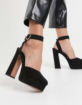 asos black platform heels