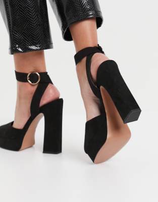 asos black platform heels