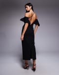 [ASOS DESIGN] ASOS DESIGN peel back pencil midi dress in black 6 Black