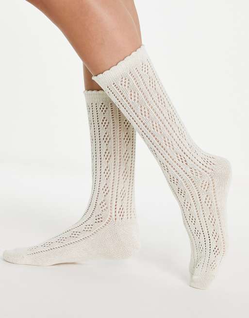 Sparkle cable knit hot sale over the knee socks