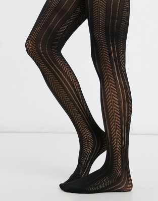 Asos Design Pelerine Tights In Black In Black