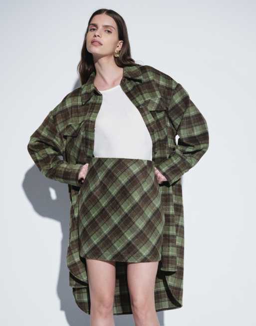 ASOS DESIGN pelmet mini skirt co-ord in green check, 5 of 5