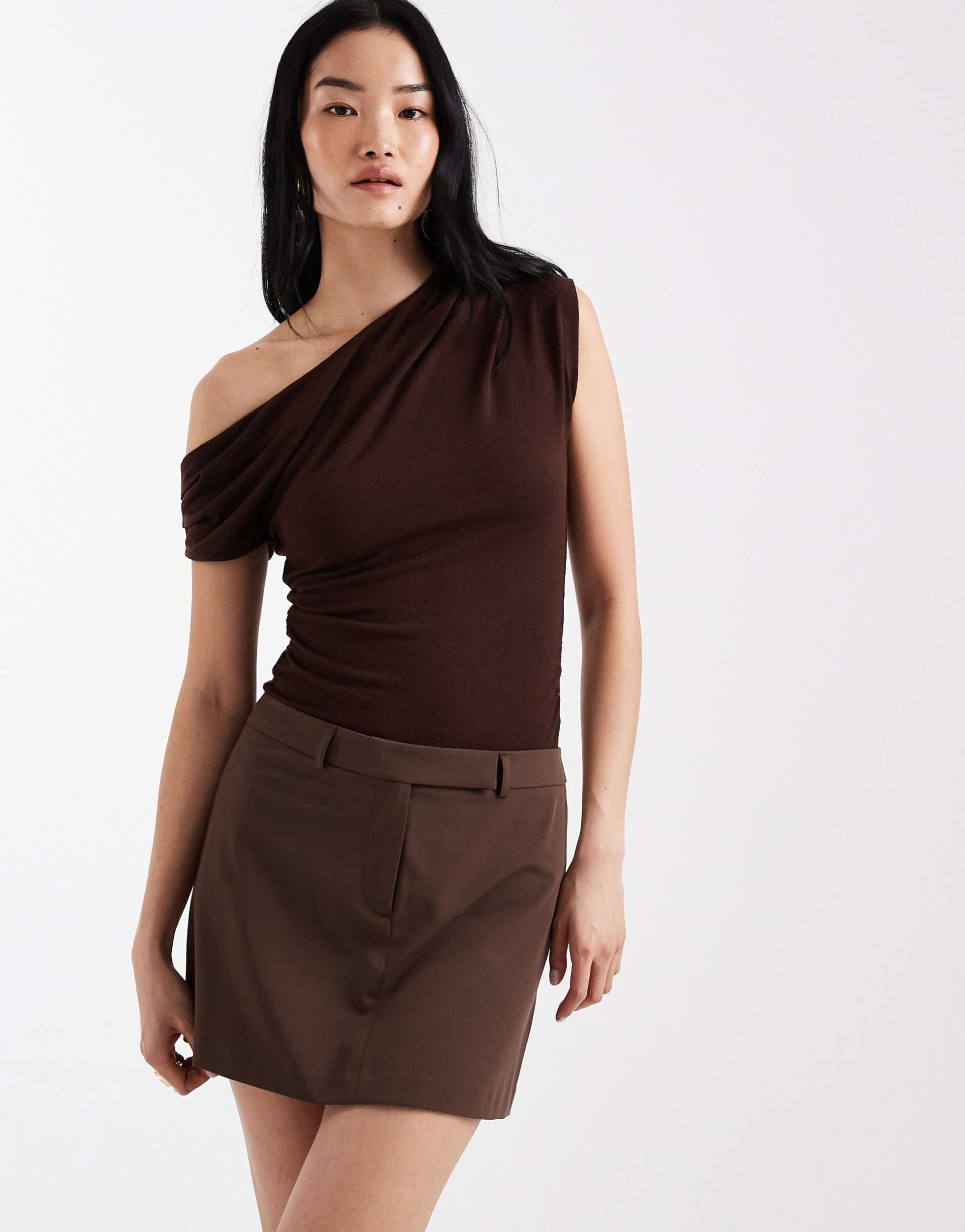 asos design pelmet mini skirt in stone