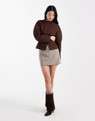 Asos Design Pelmet Mini Skirt In Neutral