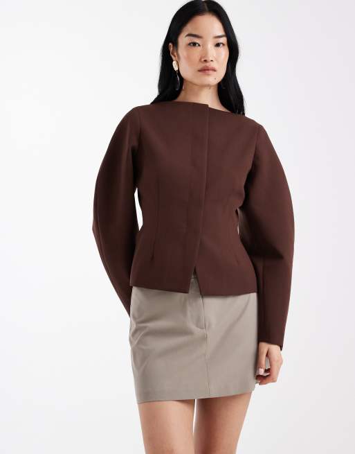 ASOS DESIGN pelmet mini skirt in stone, 3 of 5