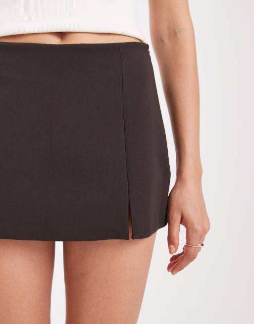 ASOS DESIGN pelmet mini skort in chocolate