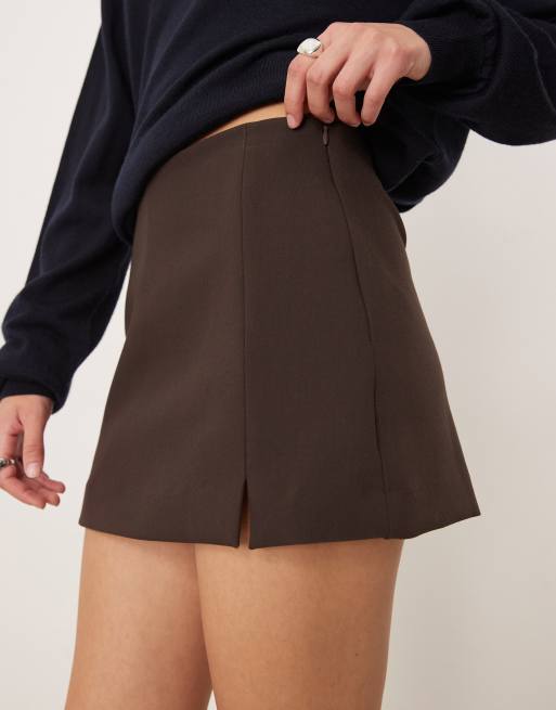 ASOS DESIGN - Pelmet mini skort in donkerbruin, 5 van 5