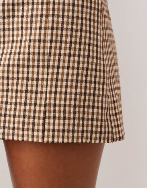 ASOS DESIGN pelmet mini skort in micro plaid, 3 of 5