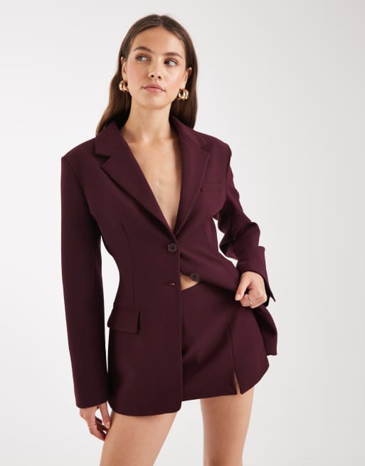 ASOS DESIGN pelmet mini skort in plum - part of a set
