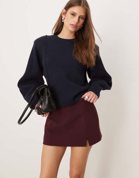 ASOS DESIGN pelmet mini skort in plum