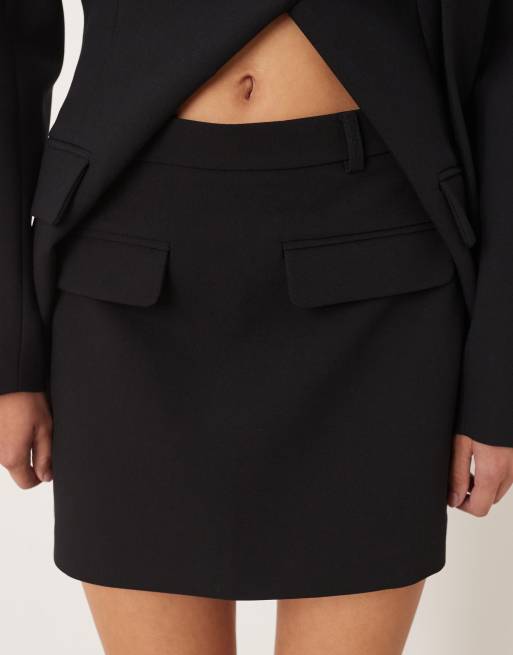 ASOS DESIGN pelmet pocket detail mini skirt co ord in black, 2 of 5