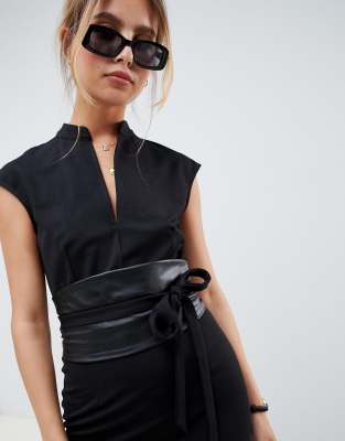 dress with leather belt