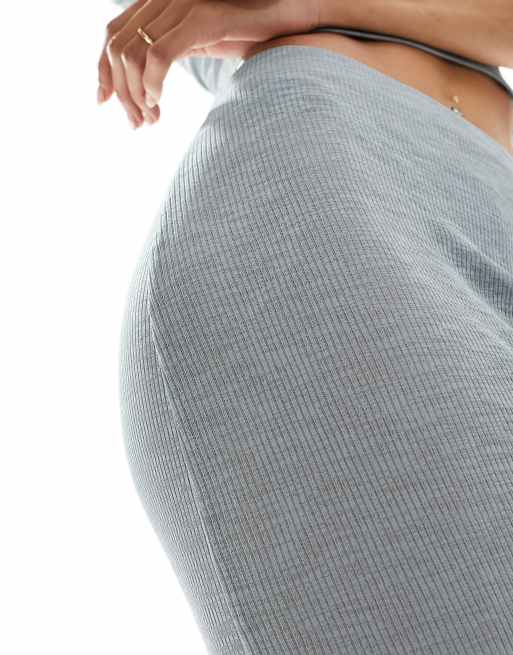 ASOS DESIGN pencil midi skirt in grey blue (part of a set), 2 of 5