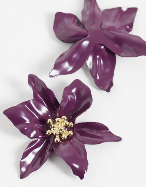 ASOS DESIGN - Pendientes de botón rosas con diseño floral, 2 de 4