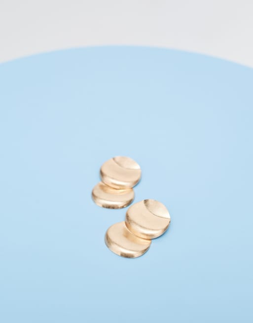 ASOS DESIGN - Pendientes grandes dorado pulido con diseño orbicular doble, 2 de 7