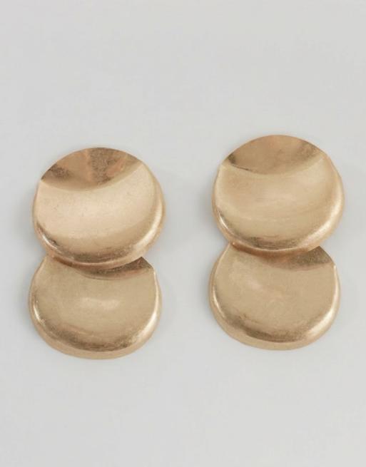 ASOS DESIGN - Pendientes grandes dorado pulido con diseño orbicular doble, 4 de 7