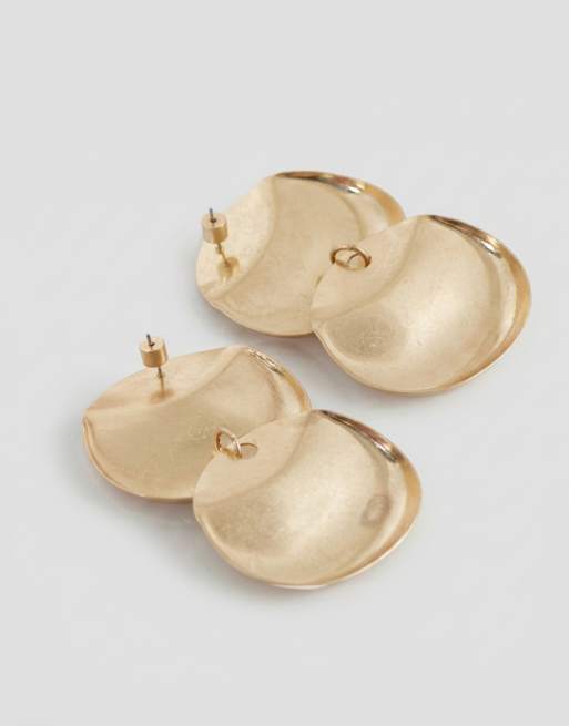 ASOS DESIGN - Pendientes grandes dorado pulido con diseño orbicular doble, 5 de 7