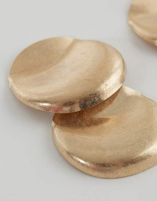ASOS DESIGN - Pendientes grandes dorado pulido con diseño orbicular doble, 6 de 7