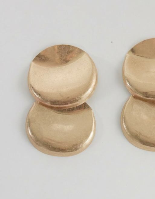 ASOS DESIGN - Pendientes grandes dorado pulido con diseño orbicular doble, 7 de 7