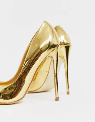 gold court shoes asos