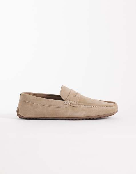ASOS DESIGN - Penny Driver - Loafers van suède in stone - view 1