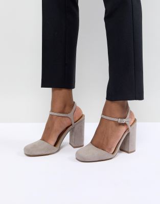 ASOS DESIGN Penny Heels-Gray