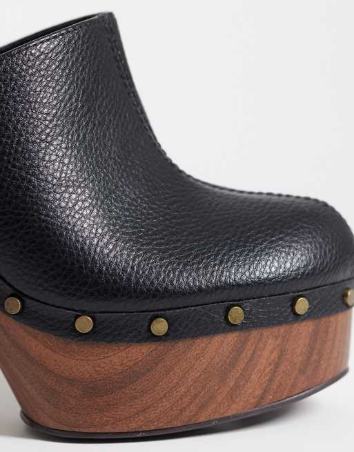 ASOS DESIGN Penny high heeled clog mules in black, 4 of 4