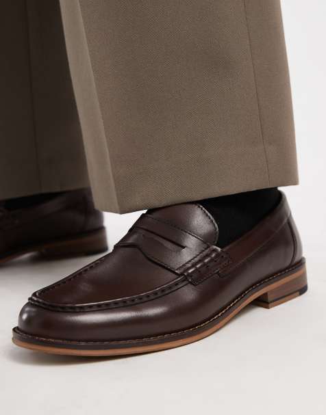 ASOS DESIGN – Penny-Loafer aus braunem Leder - view 1