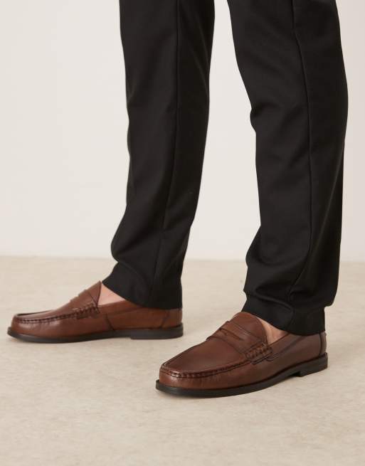 ASOS DESIGN penny loafer in tan leather, 5 of 5