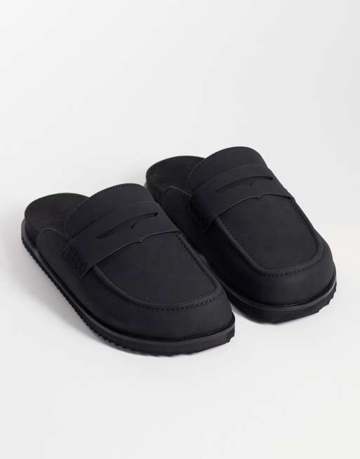 ASOS DESIGN penny loafer mules in black, 2 of 4