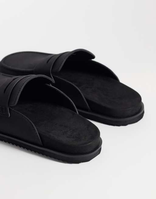 ASOS DESIGN penny loafer mules in black, 4 of 4