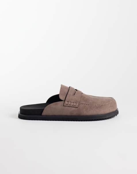 ASOS DESIGN penny loafer mules in light mocha - view 1