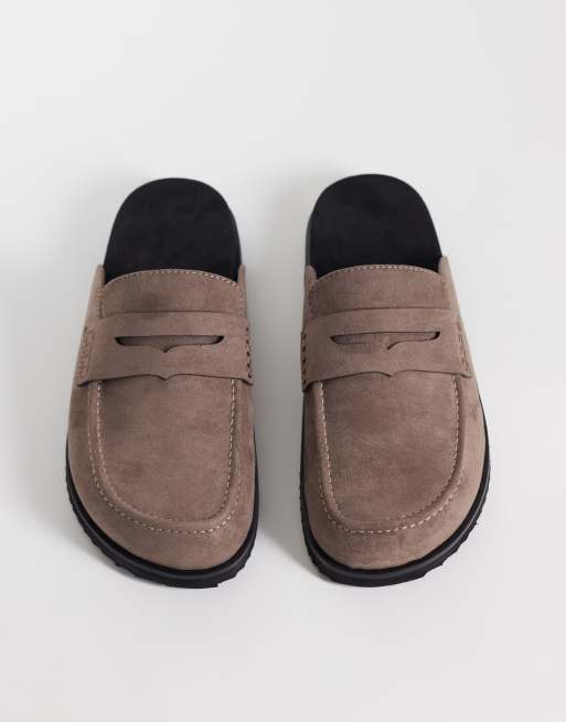 ASOS DESIGN penny loafer mules in light mocha, 2 of 4