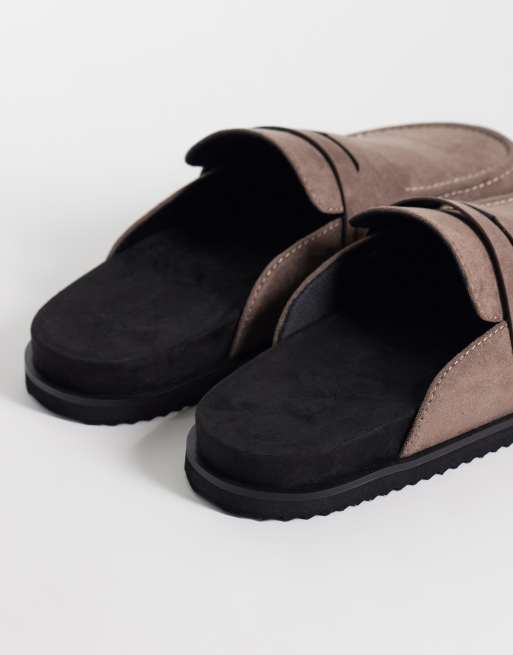 ASOS DESIGN penny loafer mules in light mocha, 4 of 4