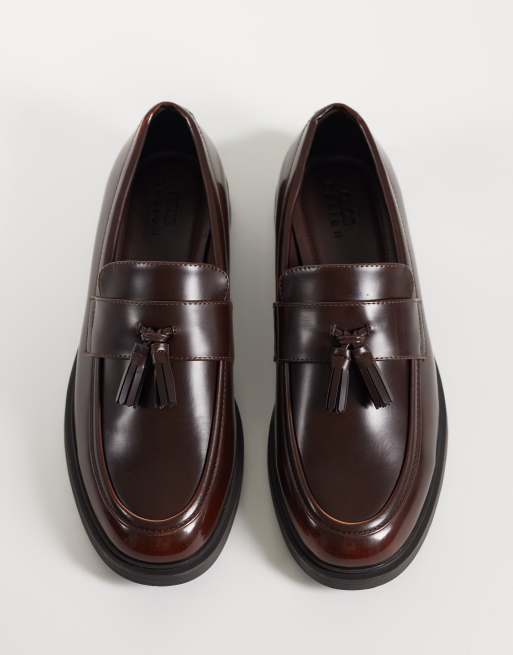 ASOS DESIGN penny loafer with tassel in brown, 2 of 5