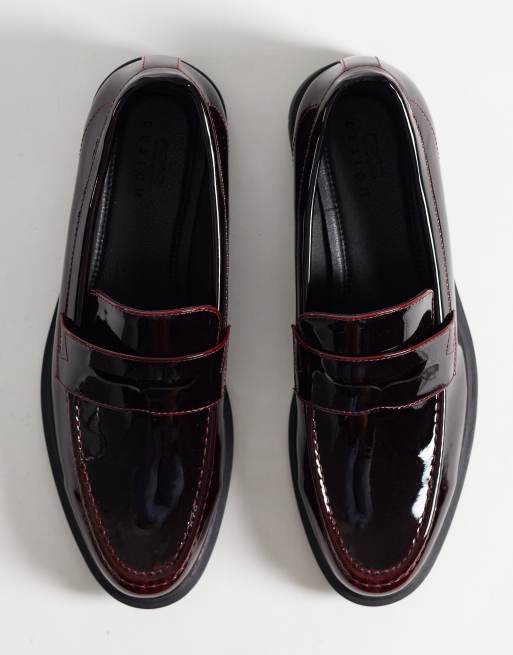 ASOS DESIGN penny loafers i bordeaux lak, 3 af 4