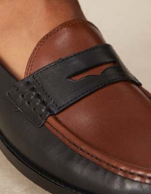 Asos Design Penny Loafers In Brown
