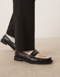 [ASOS DESIGN] ASOS DESIGN penny loafers in black and white with print 43 Black and white