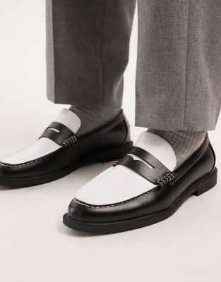 Asos Design Penny Loafers In Black